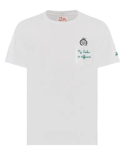 Mc2 Saint Barth Austin My Dealer Is Different T-shirt In White