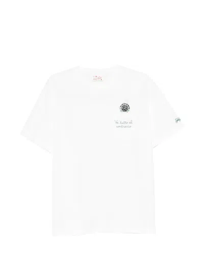 Mc2 Saint Barth Austin Print Short-sleeve T-shirt In White
