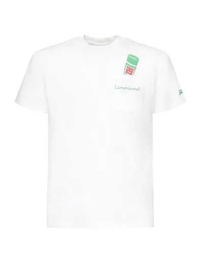Mc2 Saint Barth Austin T-shirt With Embroidery And Print In White