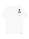 Mc2 Saint Barth Man Cotton T-shirt With Embroidery Portofino Dry Gin Special Edition In White