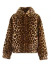 Mc2 Saint Barth Aveline Leopard Zip Jacket In Gray