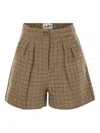 Mc2 Saint Barth Aya Pied De Poule Houndstooth-pattern Shorts In Multi