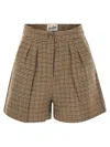 Mc2 Saint Barth Aya Pied De Poule Patterned Shorts In Multi