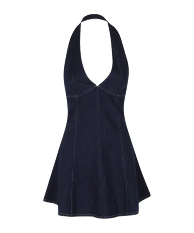 Mc2 Saint Barth Thalita Halterneck Dress In Blue