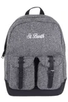 Mc2 Saint Barth Herringbone-pattern Buckle-detail Backpack In Gray