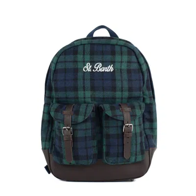 Mc2 Saint Barth Backpack With Tartan Print In Multi