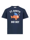 Mc2 Saint Barth Blue T-shirt For Boy With Glodfish