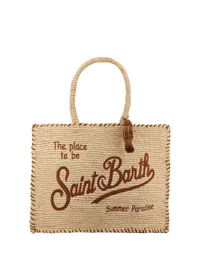 Mc2 Saint Barth Embroidered Raffia Handbag In Border 1119 Emb