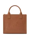 Mc2 Saint Barth Mini Vanity Embossed Top Handle Tote Bag In Brown