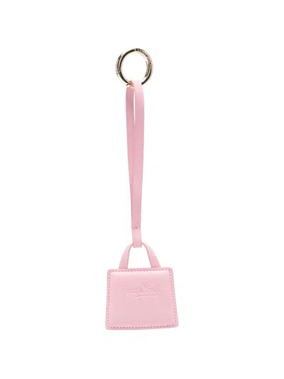 Mc2 Saint Barth Bag Logo-debossed Bag Charm In Pink