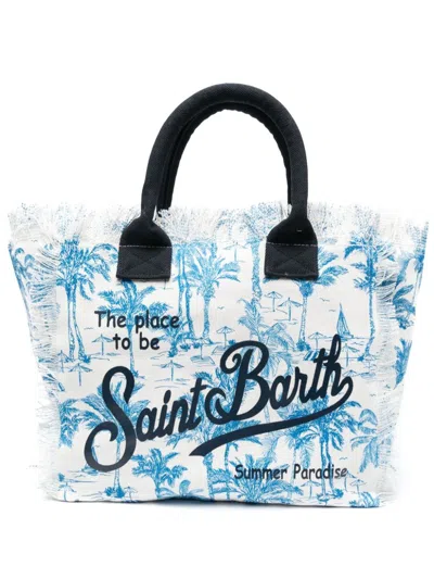 Mc2 Saint Barth Bag With Logo In Blue