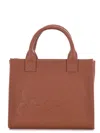 Mc2 Saint Barth Hammered Leather Shopping Bag In Brown