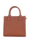 Mc2 Saint Barth Mini Embossed Grained Leather Tote Bag In Brown