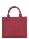 Mc2 Saint Barth Hammered Leather Shopping Bag In Red