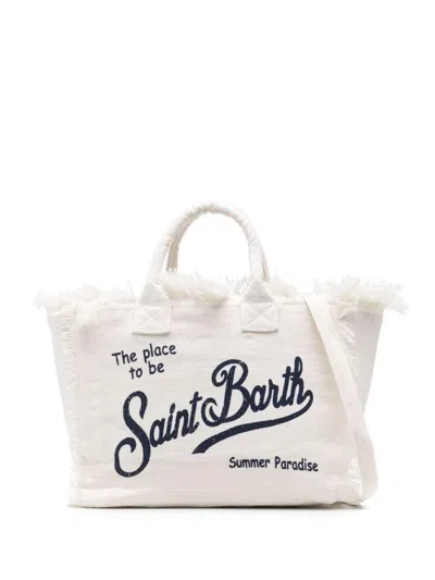 Mc2 Saint Barth 'colette' White Linen Bag