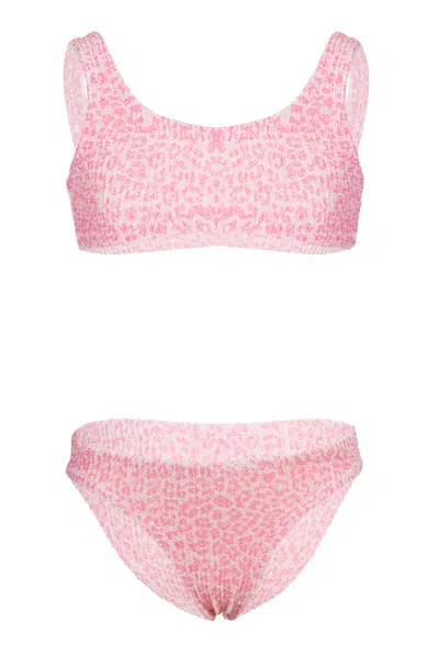 Mc2 Saint Barth Baker Animalier Print Crinkle Pink Bikini