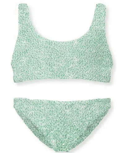 Mc2 Saint Barth Baker Crinkle Bikini In Water Green