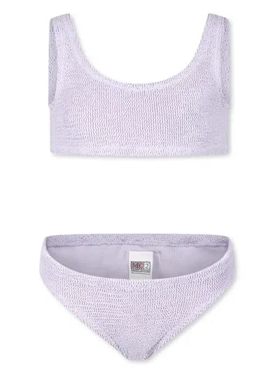 Mc2 Saint Barth Kids' Baker Crinkle Bikini In Violet