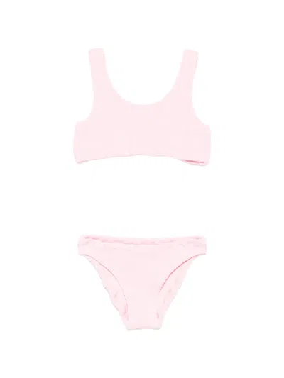 Mc2 Saint Barth Baker Textured Bikini In Pink