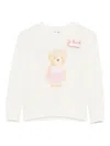 Mc2 Saint Barth Ballerina Bear-print Sweater In Neutral