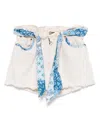 Mc2 Saint Barth Bandana-print Denim Shorts In Neutral