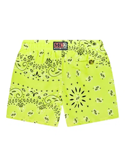 Mc2 Saint Barth Kids' Bandana-print Swim Shorts In Green