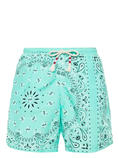 Mc2 Saint Barth Bandana-print Swim Shorts In Green