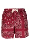 Mc2 Saint Barth Bandana-print Swim Shorts In Red