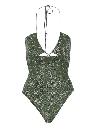 Mc2 Saint Barth Bandana-print Swimsuit In Green