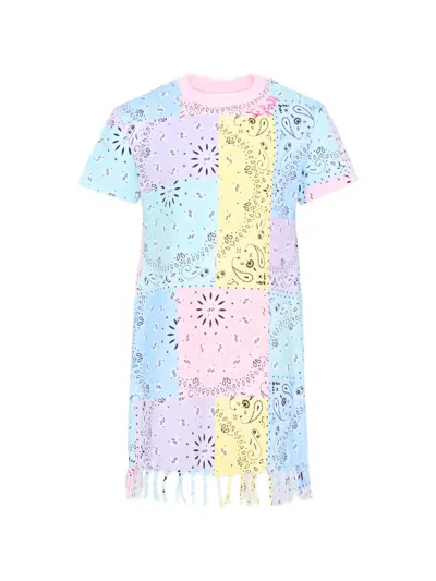 Mc2 Saint Barth Kids' Bandana-print Fringed Dress In Multi