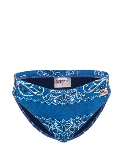 Mc2 Saint Barth Kids' Bandana-print Swim Briefs In Blue