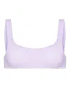Mc2 Saint Barth Naima Shirred Bikini Top In Violet