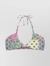 Mc2 Saint Barth Dahlia Pattern Bikini Top In Multi