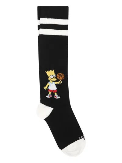 Mc2 Saint Barth Kids' Bart Simpson-detail Socks In Black