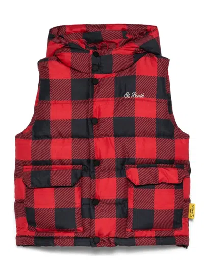 Mc2 Saint Barth Kids' Bart Simpson-print Gillet In Red