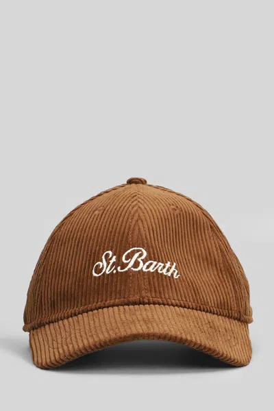 Mc2 Saint Barth Baseball Corduroy Hats In Brown