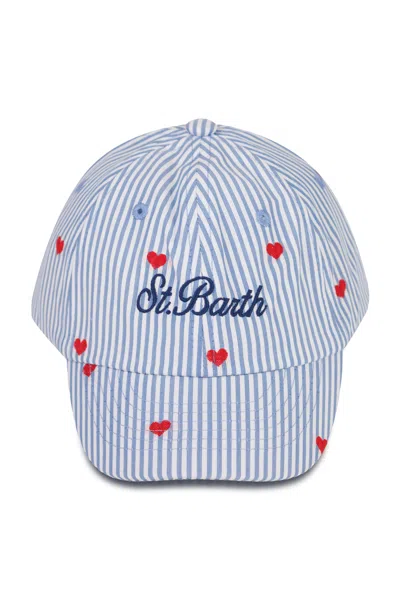 Mc2 Saint Barth Baseball Stripes Hearts Blue