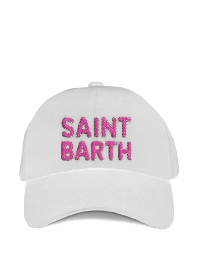 Mc2 Saint Barth Baseballn Lettering Baseball Cap In White