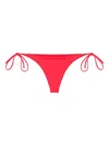 Mc2 Saint Barth Woman Fluo Red Swim Briefs With Side Laces