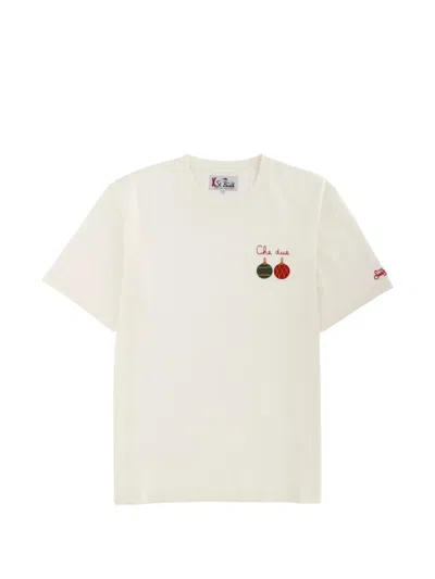 Mc2 Saint Barth Bauble-embroidery T-shirt In White