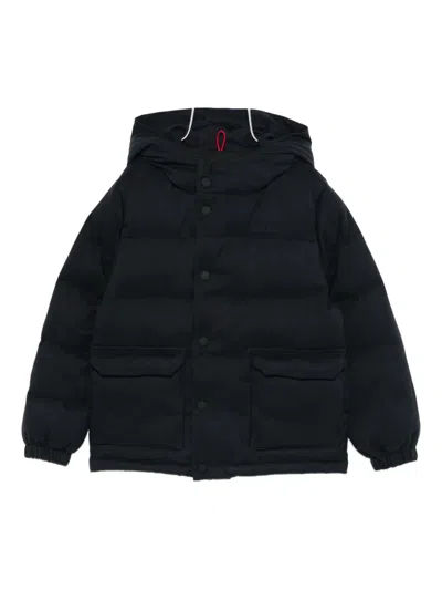 Mc2 Saint Barth Kids' Baxter P Jr Flannel Puffer Jacket In Black