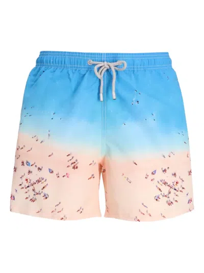 Mc2 Saint Barth Beach-print Swim Shorts In Blue