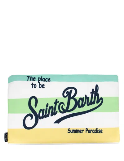 Mc2 Saint Barth Beach Towel In Stripes Pop V Pastel