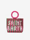 Mc2 Saint Barth Beaded Handbag With Pink And Green Stripes In Pink