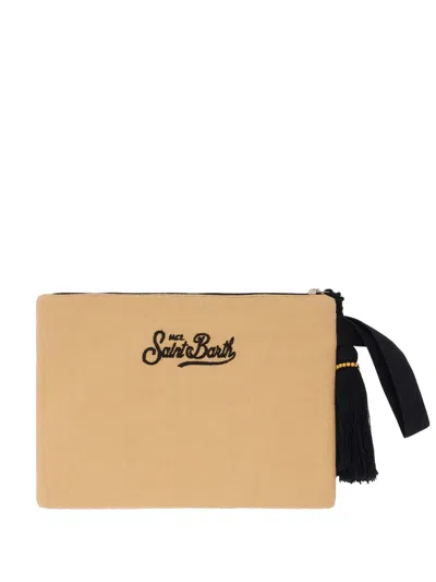 Mc2 Saint Barth Beaded Leopard-print Clutch Bag In Neutral