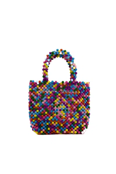 Mc2 Saint Barth Beaded Small Bag With Beads In Multicolor