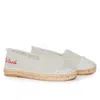 Mc2 Saint Barth Beige Canvas Espadrillas With Embroidery In White