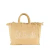 Mc2 Saint Barth Beige Canvas Shoulder Bag With St.barth Patch.