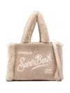 Mc2 Saint Barth Beige 'colette Shearling' Tote Bag  In Brown