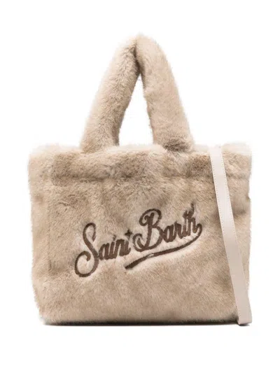 Mc2 Saint Barth Beige 'colette Soft Fur' Bag  In Neutral